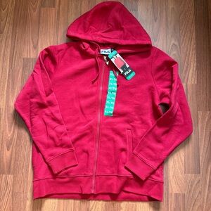 Women's Fila Red Zip Up Hoodie XL - Brand New